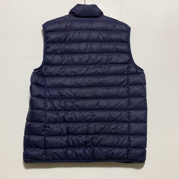 Eddie Bauer Mens Large Puffer Down Fill Vest Jacket Navy Blue - Picture 4 of 8